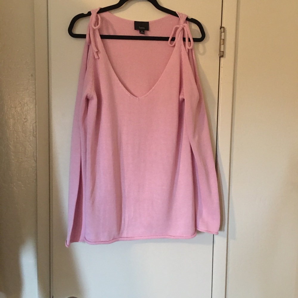 Lumière Pink V Neck Knit Sweater